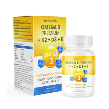 MOVIT Omega 3 + K2 + D3 + E premium 90 kapsúl