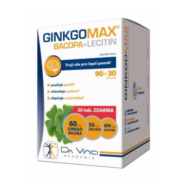 DA VINCI Ginkgomax + bacopa + lecitin 90 + 30 kapsúl ZADARMO