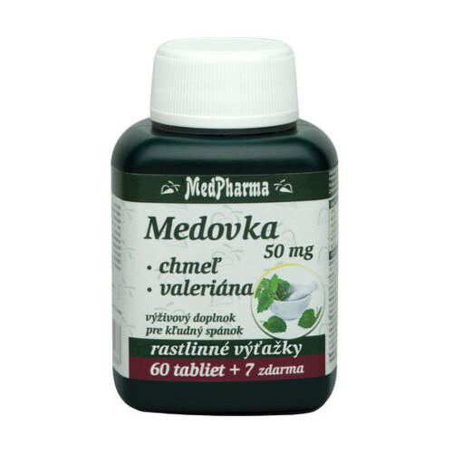E-shop MEDPHARMA Medovka 50 mg + chmeľ + valeriána 60 + 7 tabliet ZADARMO
