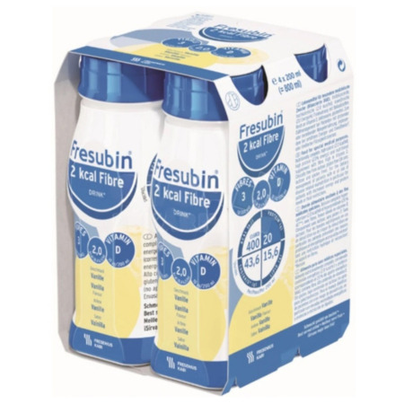 FRESUBIN 2 Kcal fibre drink sol príchuť vanilková 4 x 200 ml
