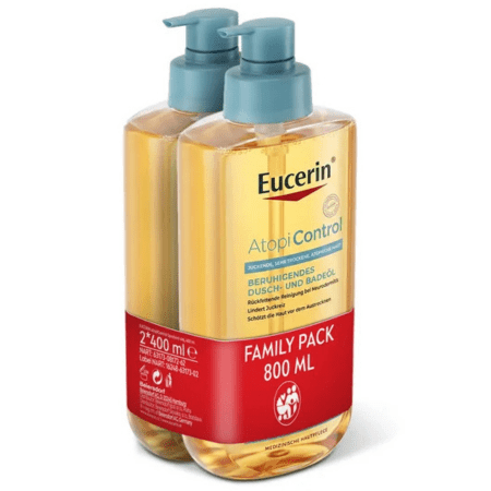EUCERIN AtopiControl sprchový olej family pack 2 x 400 ml