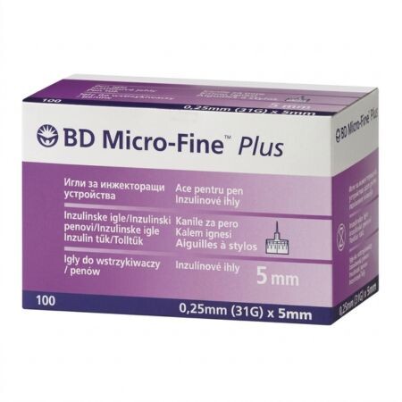 BD micro fine pen needle 0,25x5mm 31G 1x100ks