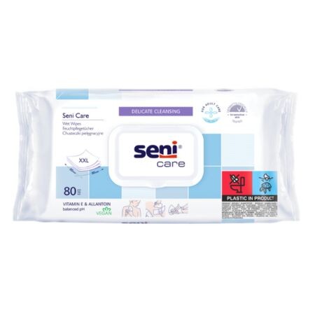 Seni Care Soft Vlhčené obrúsky XXL (20x30 cm) 1x80 ks