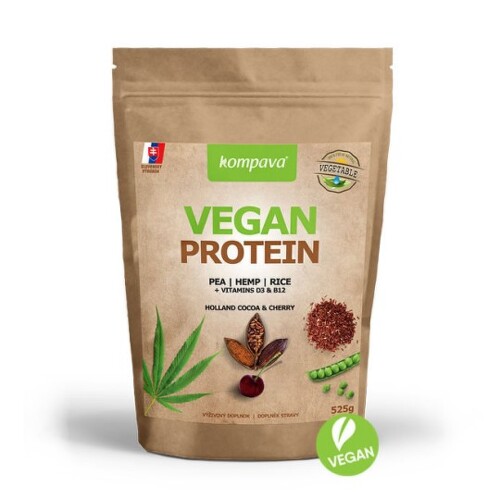 E-shop KOMPAVA Vegan protein s príchuťou čokoláda a višňa 525 g