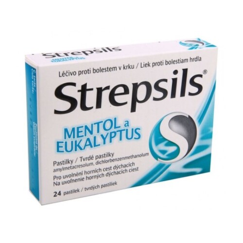 STREPSILS Mentol a eukalyptus 24 tvrdých pastiliek