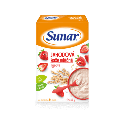 E-shop SUNAR Jahodová kaša mliečna ryžová 225 g
