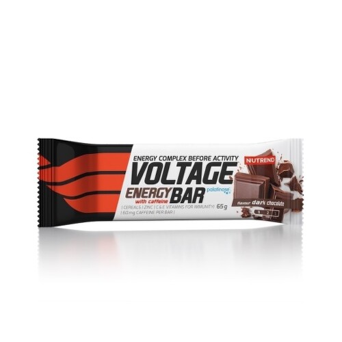 E-shop NUTREND Voltage energy bar, cake with caffeine, príchuť horká čokoláda 65 g