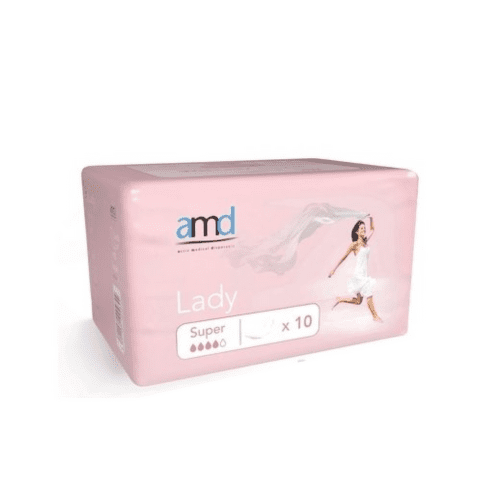 E-shop AMD Lady super inkontinenčné vložky pre ženy 33,3 x 11,4 cm nasiakavosť 550 ml 10 ks