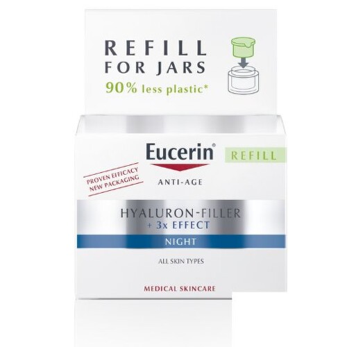 E-shop EUCERIN Hyaluron-filler + 3 x effect nočný krém náhradná náplň všetky typy pleti anti-age náhradná náplň 50 ml