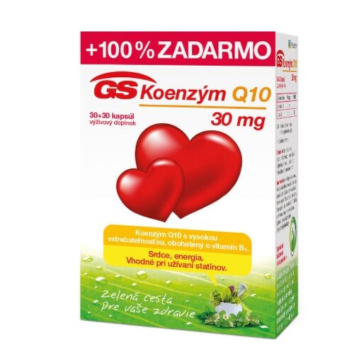 E-shop GS Koenzým Q10 30 mg s vitamínom B1 zdarma 30+30 kapsúl
