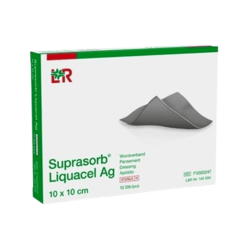 E-shop SUPRASORB Liquacel Ag krytie na rany s antimikrobiálnym striebrom 10 x 10 cm 10 ks