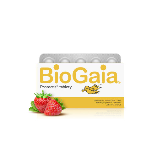 BIOGAIA ProTectis jahodová príchuť 10 žuvacích tabliet kúpite na Benulekaren.sk