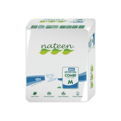Nateen COMBI MAXI M plienky inkontinenčné, obvod bokov 95-125cm, savosť 3050ml, 10ks kúpite na Benulekaren.sk