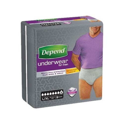 DEPEND Inkontinenčné nohavičky abs Super L/XL pre mužov 9 ks