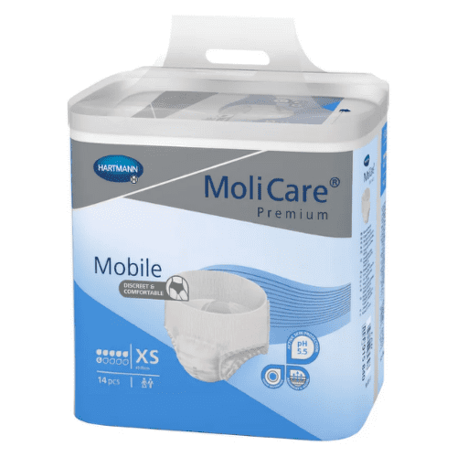 MoliCare Premium Mobile 6 kvapiek XS modré, plienkové nohavičky naťahovacie, 14ks kúpite na Benulekaren.sk