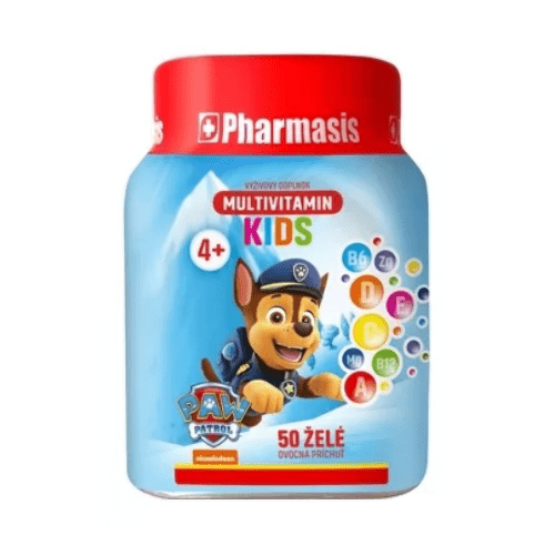 PHARMASIS Multivitamin kids labková patrola želé pre deti modré 50 ks