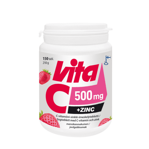 VITABALANS Vita C 500 mg + zinok s jahodovou príchuťou 150 tabliet