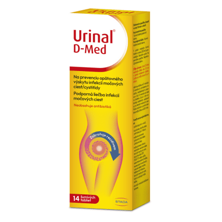 Urinal D-Med šumivé tablety na podporu liečby močového mechúra 14tbl