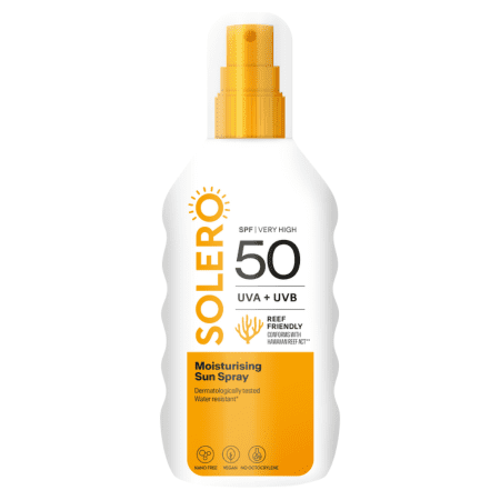 SOLERO Hydratačný opaľovací sprej SPF50+ 200 ml