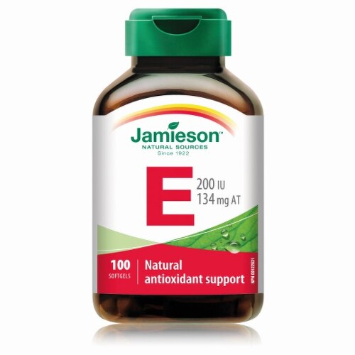 Jamieson Vitamin E 200 IU mäkké tobolky na podporu ochrany buniek pred oxidačným stresom 100 ks kúpite na Benulekaren.sk