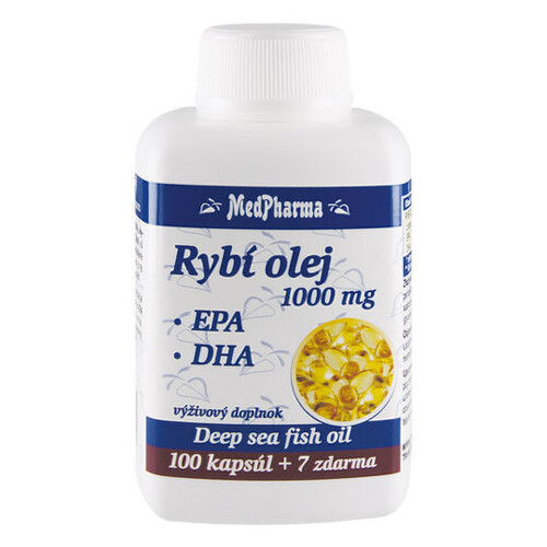 MedPharma Rybí olej 1000 mg tobolky pre normálnu činnosť srdca a mozgu 107 cps kúpite na Benulekaren.sk