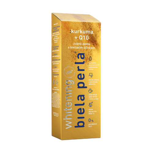 Biela perla, zubná pasta s obsahom Kurkumy + Q10, 75ml kúpite na Benulekaren.sk