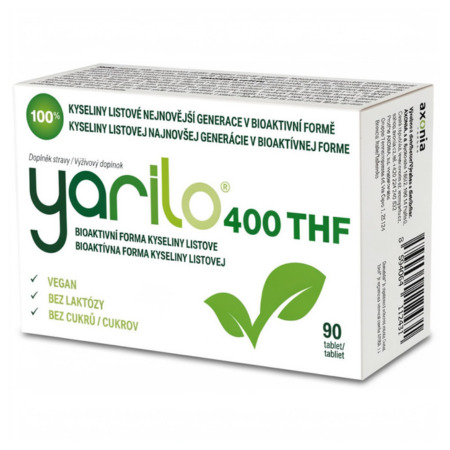 Yarilo YARILO 400 THF aktívna forma kyseliny listovej 90 tabliet