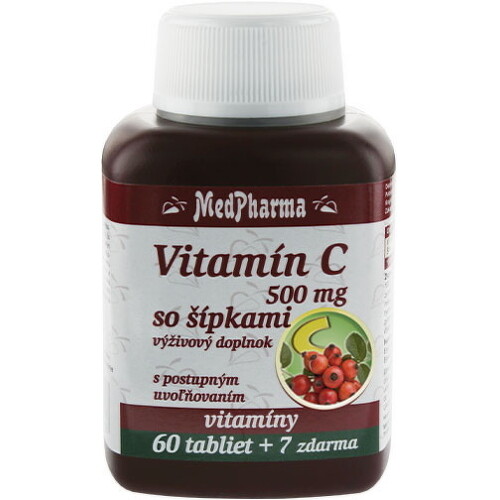E-shop MEDPHARMA Vitamín C 500 mg so šípkami 60 + 7 tabliet ZADARMO