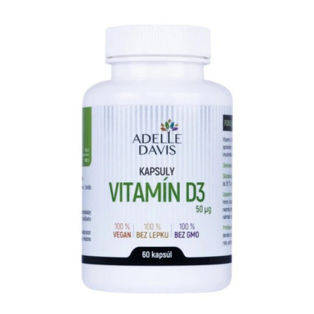 ADELLE DAVIS Vitamín D3 50 mcg 60 kapsúl