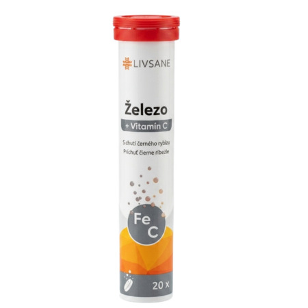 LIVSANE Železo + Vitamín C šumivé tablety, príchuť čierna ríbezľa 20 tbl kúpite na Benulekaren.sk