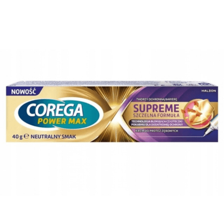 COREGA Power max supreme food block fixačný krém bez príchute 40 g