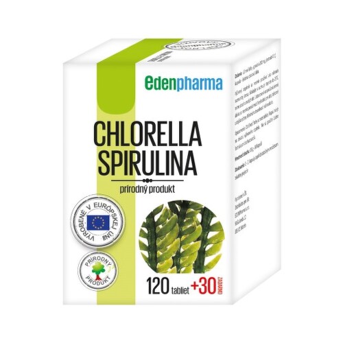 E-shop EDENPHARMA Chlorella + spirulina 120 + 30 tabliet ZADARMO