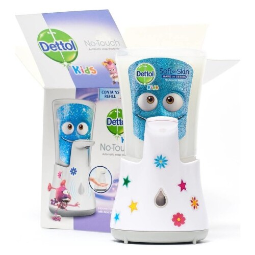 E-shop DETTOL Kids Dobrodruh bezdotykový dávkovač mydla + náplň 250 ml + samolepky