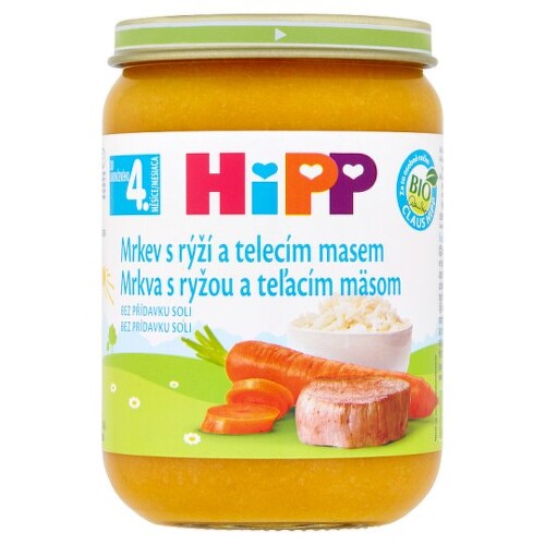 E-shop HiPP Príkrm mrkva s ryžou a teľacím mäsom 190 g