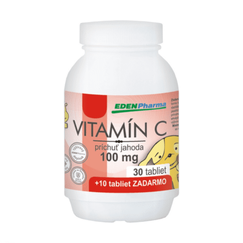 E-shop EDENPHARMA Vitamín C 100 mg príchuť jahoda 30 + 10 tabliet ZADARMO
