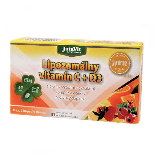 JUTAVIT Lipozomálny vitamín C + D3 60 kapsúl
