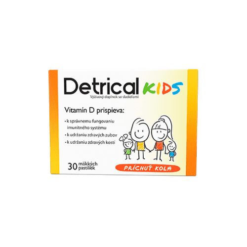 E-shop DETRICAL Kids vitamín D s kolovou príchuťou 30 pastiliek