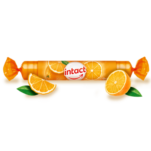 E-shop INTACT rolka hroznový cukor s vitamínom C pomaranč 40 g