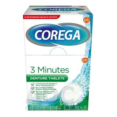 COREGA 3 Minutes denture tablets 18 x 6 ks kúpite na Benulekaren.sk