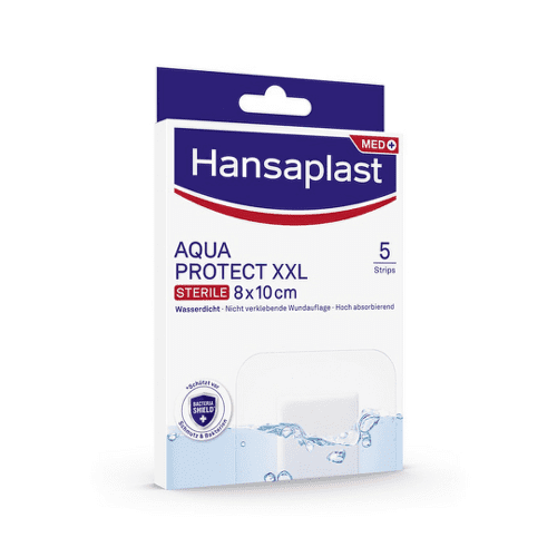 HANSAPLAST Med aquaprotect XXL náplasť vodotesná 8 x10 cm 5 ks