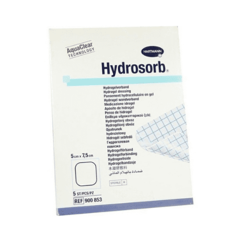 E-shop HYDROSORB Kompres absorpčný hydrogélový bez samolepiaceho okraja 5 x 7,5 cm 5 ks