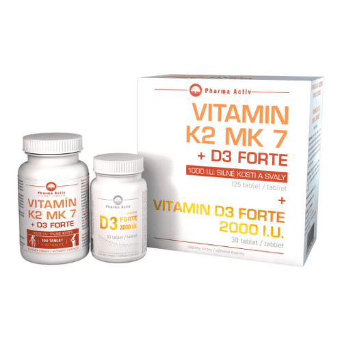E-shop PHARMA ACTIV Vitamín K2 MK 7 + D3 forte 1000 I.U. 125 + 30 tabliet
