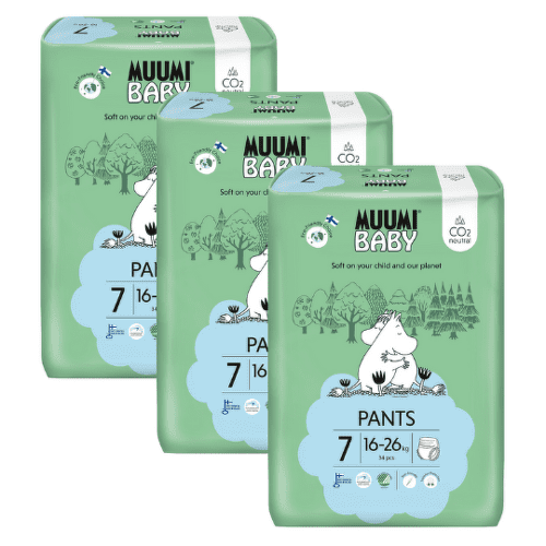 E-shop MUUMI Baby pants 7 XL 16-26 kg mesačné balenie nohavičkových eko plienok 102 ks