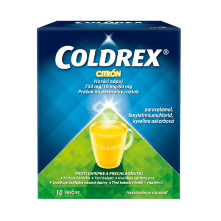 COLDREX Horúci nápoj citrón 10 vrecúšok