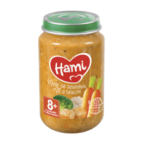 HAMI Mäso-zeleninový príkrm vývar so zeleninou, ryžou a teľacím 200 g kúpite na Benulekaren.sk