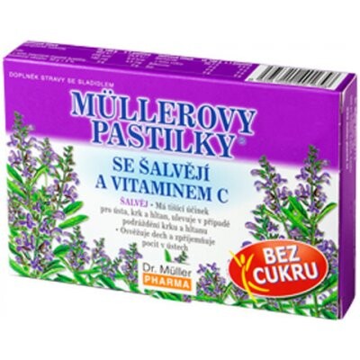 DR. MÜLLER Pastilky so šalviou a vitamínom C bez cukru 12 kusov kúpite na Benulekaren.sk