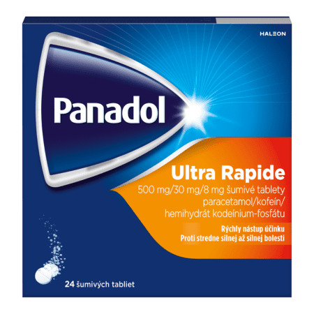 Panadol Ultra Rapide 500 mg/30 mg/8 mg šumivé tablety na zníženie horúčky a tlmenie bolesti 24 tbl kúpite na Benulekaren.sk