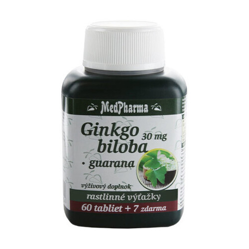 MEDPHARMA Ginkgo biloba + guarana 60 + 7 tabliet ZADARMO