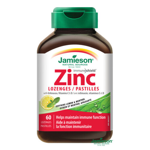 Jamieson Zinok s vitamínmi C a D3 s príchuťou citróna 60 pastiliek kúpite na Benulekaren.sk