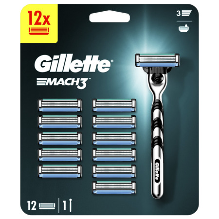 GILLETTE Mach3 manuálny holiaci strojček + náhradné hlavice set